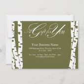 白樺の木のギフト券 (裏面)