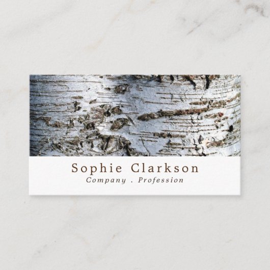 白樺の木の木目の効果素朴、 名刺 (正面)