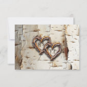 白樺の木の枝のハートのフレーム 出欠カード (正面)