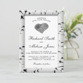 白樺の木の皮 ウェディング 招待状 (スタンド正面)