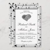 白樺の木の皮 ウェディング 招待状 (正面/裏面)