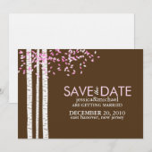 白樺の木の結婚式予告 招待状 (正面/裏面)