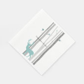 白樺の木の鹿と鳥の木 スタンダードランチョンナプキン (角)