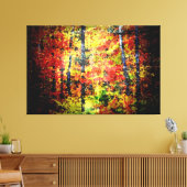 白樺の木ツリー絵画抽象芸術の秋 キャンバスプリント (インサイチュ (リビング))