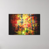 白樺の木ツリー絵画抽象芸術の秋 キャンバスプリント (正面)