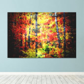 白樺の木ツリー絵画抽象芸術の秋 キャンバスプリント (インサイチュ (ウッドフロア))