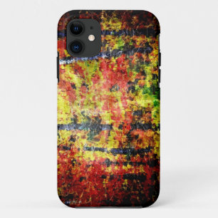 白樺の木ツリー絵画抽象芸術の秋 iPhone 11 ケース