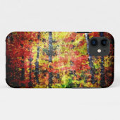 白樺の木ツリー絵画抽象芸術の秋 Case-Mate iPhoneケース (裏面(横))