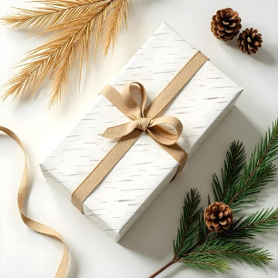 白樺の木バークウッドグレインツリーのテクスチャクリスマス ラッピングペーパー