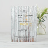 白樺の森の冬のウェディング 招待状 (スタンド正面)