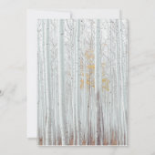 白樺の森の冬のウェディング 招待状 (裏面)