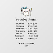 白歯歯科医の開業時間が切れる ウィンドウサイン (シート)