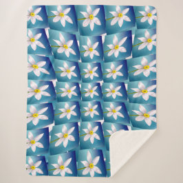 白水仙パターン シェルパブランケット