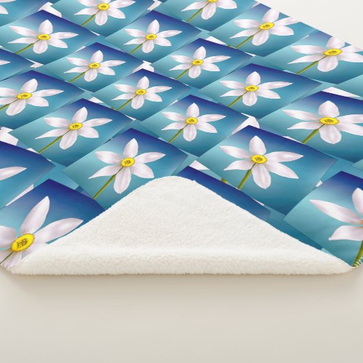 白水仙パターン シェルパブランケット (3/4)