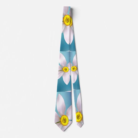 白水仙パターン ネクタイ (正面)