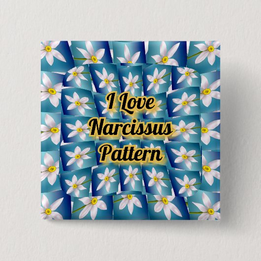 白水仙パターン 缶バッジ (正面)