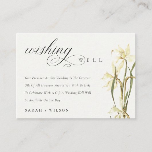 白水仙結婚水の色の願い エンクロージャーカード (正面)