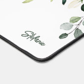 白水彩紫陽花とバラ パーソナライズされた デスクマット (コーナー)