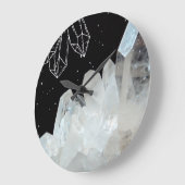 白水晶原石型天然石 ラージ壁時計 (傾斜)