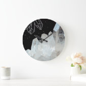 白水晶原石型天然石 ラージ壁時計 (ホーム)