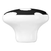 白水玉模様の黒いパターン セラミックノブ (側面)