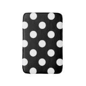 白水玉模様の黒いパターン バスマット (正面縦)