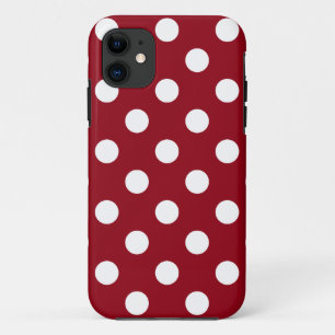 白水玉模様オンクリムゾンレッド iPhone 11 ケース