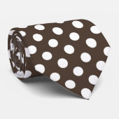 白水玉模様オンブラウン ネクタイ (ロール)