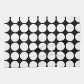 白水玉模様オンブラック キッチンタオル (横)