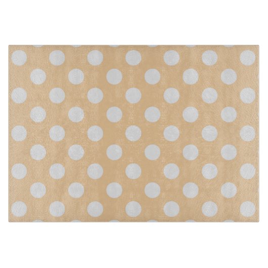 白水玉模様オンベージュ カッティングボード (正面)