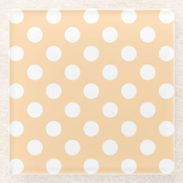 白水玉模様オンベージュ ガラスコースター