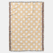 白水玉模様オンベージュ スローブランケット (正面縦)