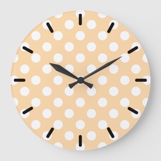 白水玉模様オンベージュ ラージ壁時計 (正面)