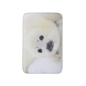 白海の氷のベビーのタテゴトアザラシ子犬 バスマット (正面縦)