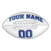 白海軍とブルーのカスタムサッカー アメリカンフットボール (正面)