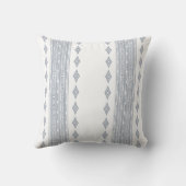 白淡い色の灰色のアステカ部族ストライプの模様 クッション (裏面)