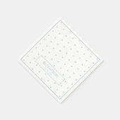 白淡い色の色の小ハートに青い小結婚色の模様 スタンダードカクテルナプキン (角)