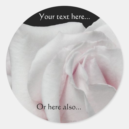 白渦巻形の淡い色のとピンクのバラの結婚式用シール ラウンドシール (正面)