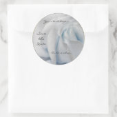 白渦巻形の淡い色のと青のバラ結婚式用シール ラウンドシール (バッグ)