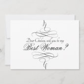 白渦巻形の黒の女アート最高の招待状 招待状 (正面)