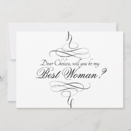 白渦巻形の黒の女アート最高の招待状 招待状