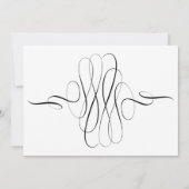 白渦巻形の黒の女アート最高の招待状 招待状 (裏面)