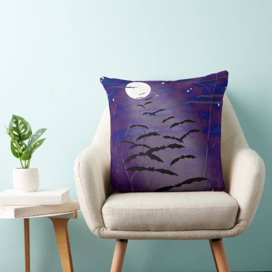 白満月とこうもりで心を奪う時間 クッション (椅子)