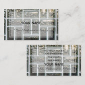 白澄んデザイン付きガラスのレンガ造りストライプ 名刺 (正面/裏面)