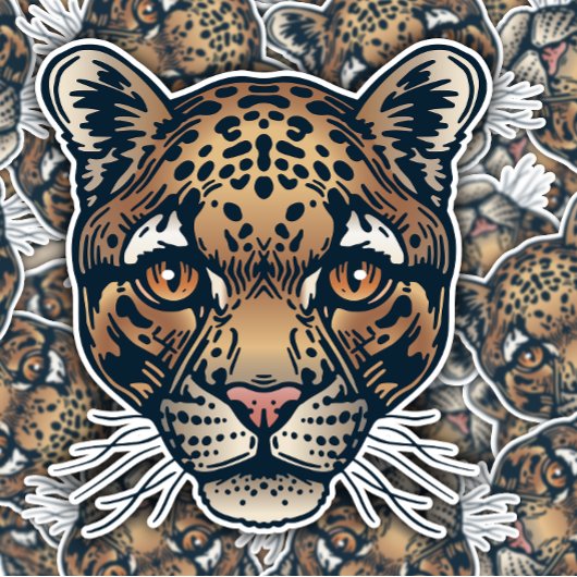 白濁したヒョウ動物シール |ダイカットのシール シール