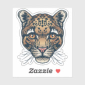 白濁したヒョウ動物シール |ダイカットのシール シール (シート)