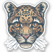 白濁したヒョウ動物シール |ダイカットのシール シール (正面)