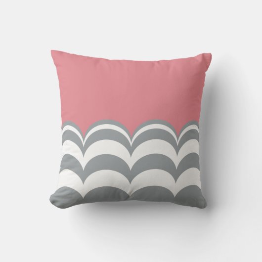 白灰白鱗片状カスタム枕 クッション (正面)