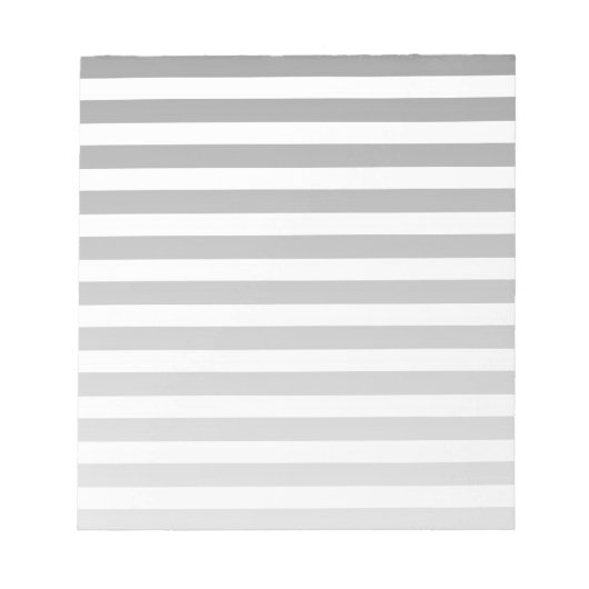 白灰色のキャンディストライプー ノートパッド (正面)