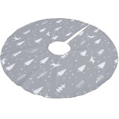 白灰色のクリスマス ブラッシュドポリエステルツリースカート (アングル)